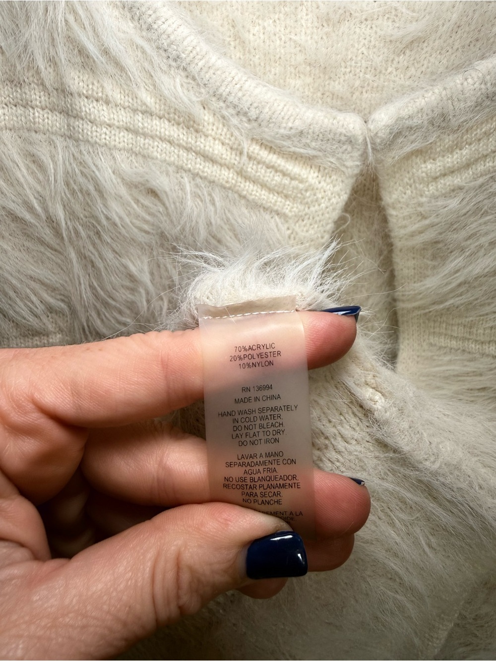 SALONI Cream Faux-Fur Open Front Teddy Jacket - Picture 5 of 6